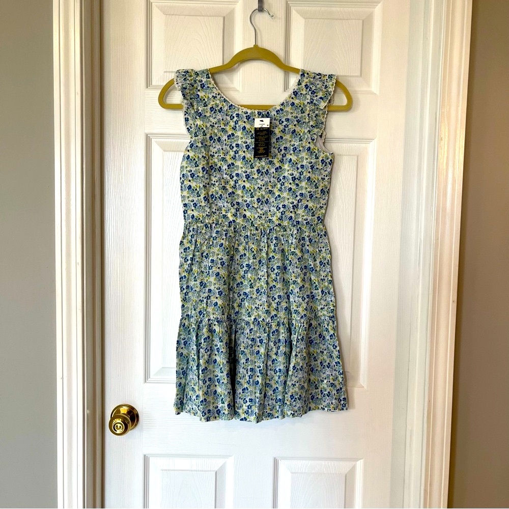 Polo Ralph Lauren Big Girls Size 14 Floral Cotton Seersucker Dress Spring NEW